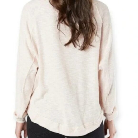 We the Free DON'T FORGET ME Top Sz L Cream Off Center Buttons Long Raglan Sleeve - Picture 6 of 6